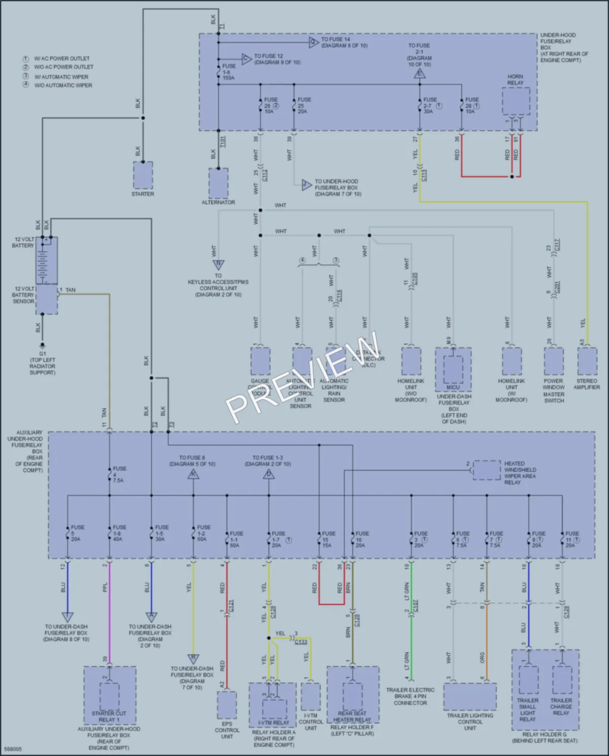 2017 Honda Ridgeline Power Distribution wiring diagram preview