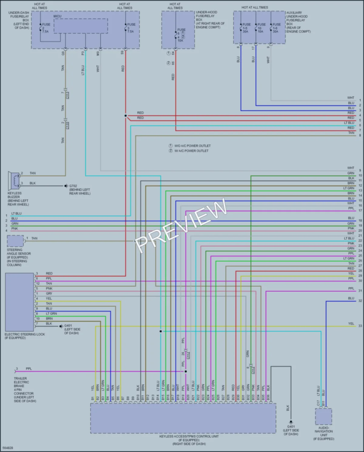 2017 Honda Ridgeline Power Door Locks wiring diagram preview