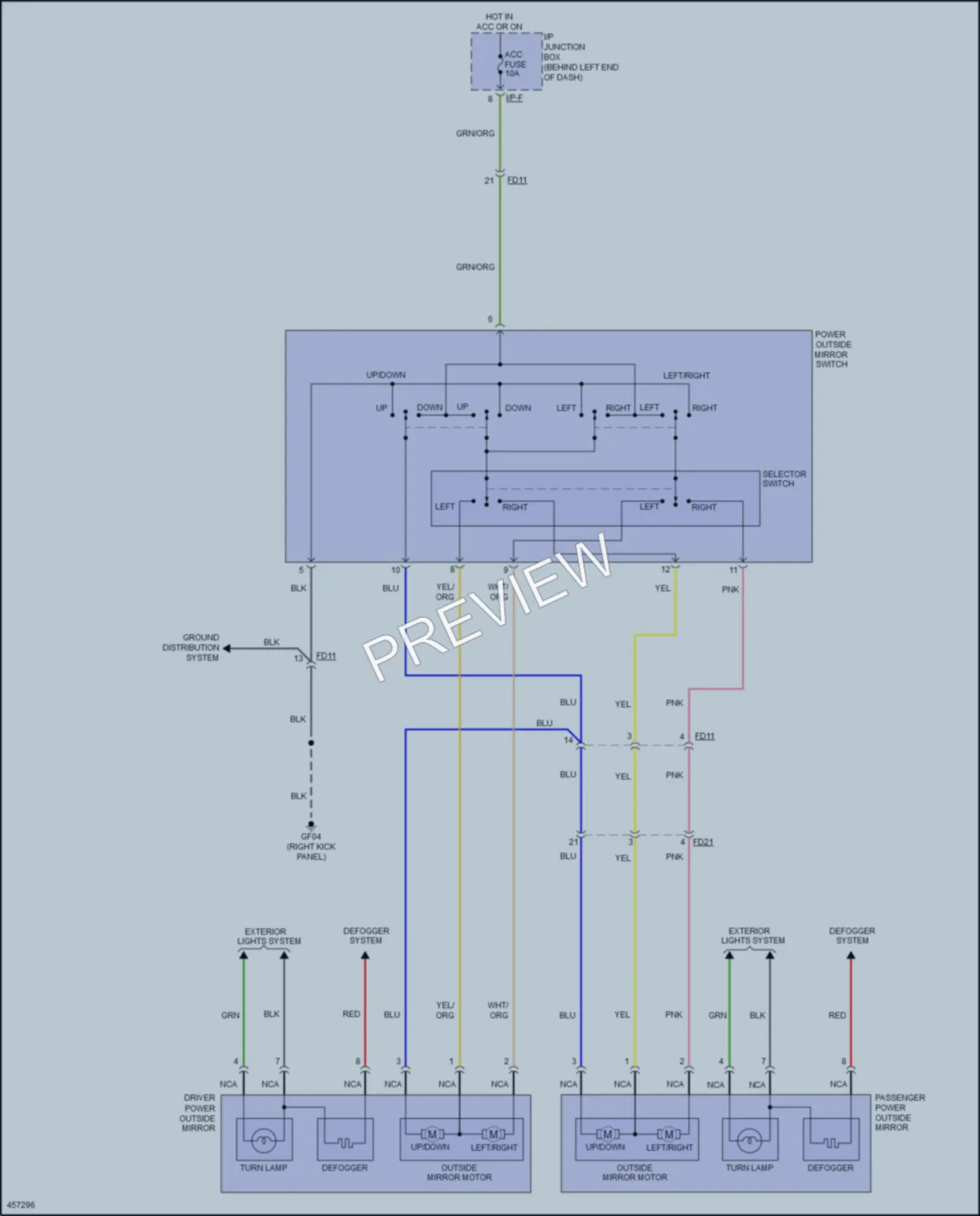 2017 Hyundai Accent Power Mirrors wiring diagram preview