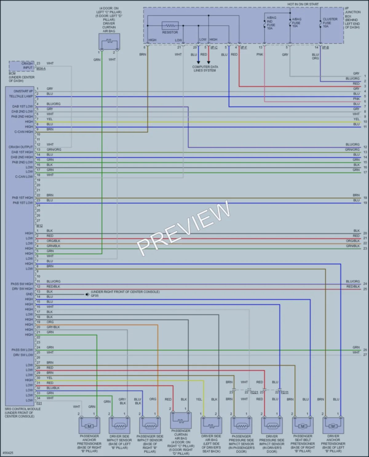 2017 Hyundai Accent Supplemental Restraints wiring diagram preview