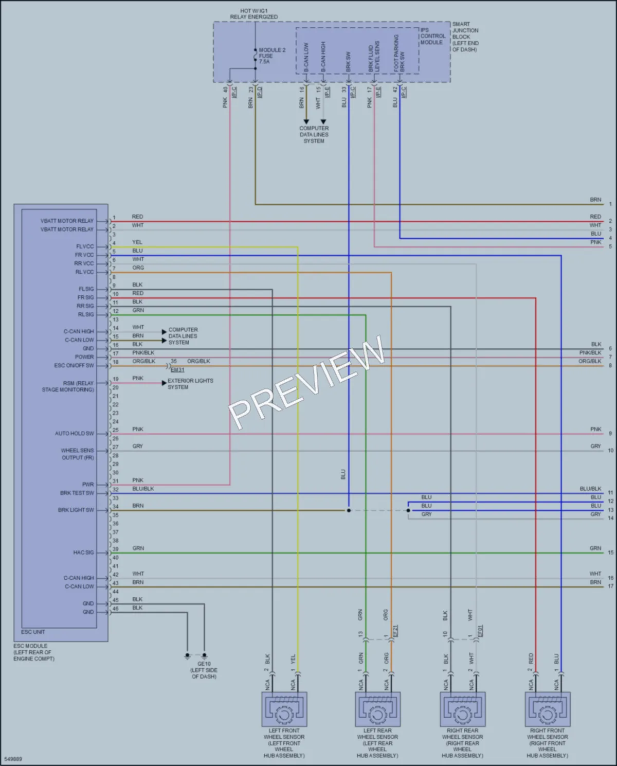 2017 Hyundai Azera Anti Lock Brakes wiring diagram preview