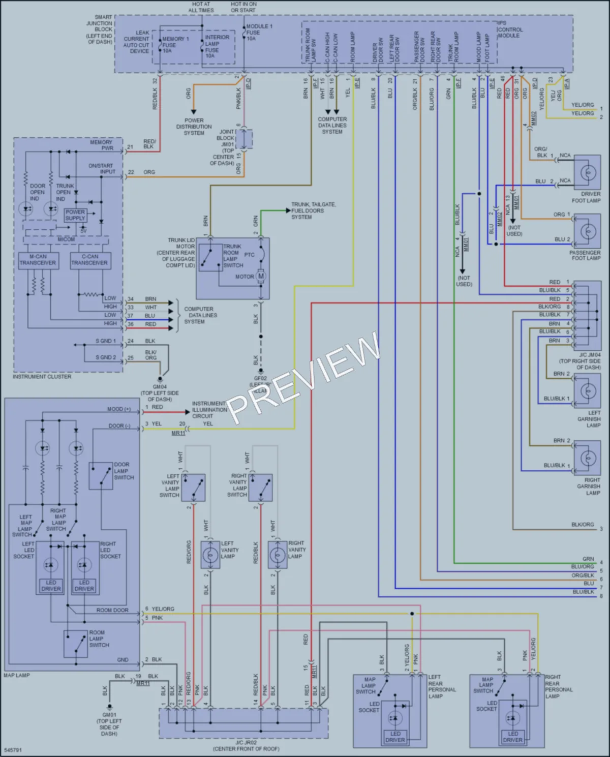 2017 Hyundai Azera Interior Lights wiring diagram preview