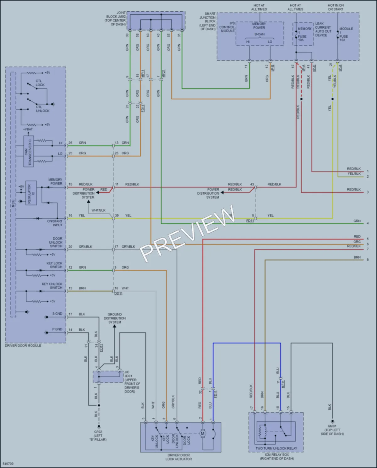 2017 Hyundai Azera Power Door Locks wiring diagram preview
