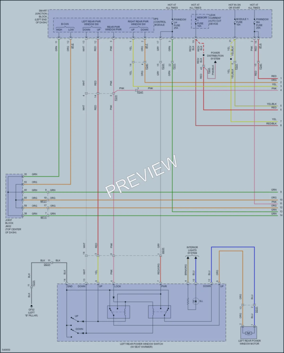 2017 Hyundai Azera Power Windows wiring diagram preview