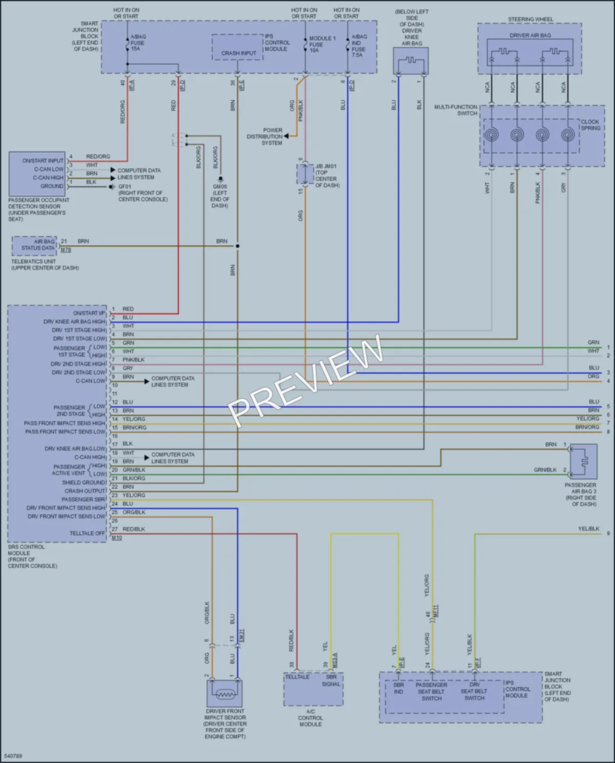 2017 Hyundai Azera Supplemental Restraints wiring diagram preview