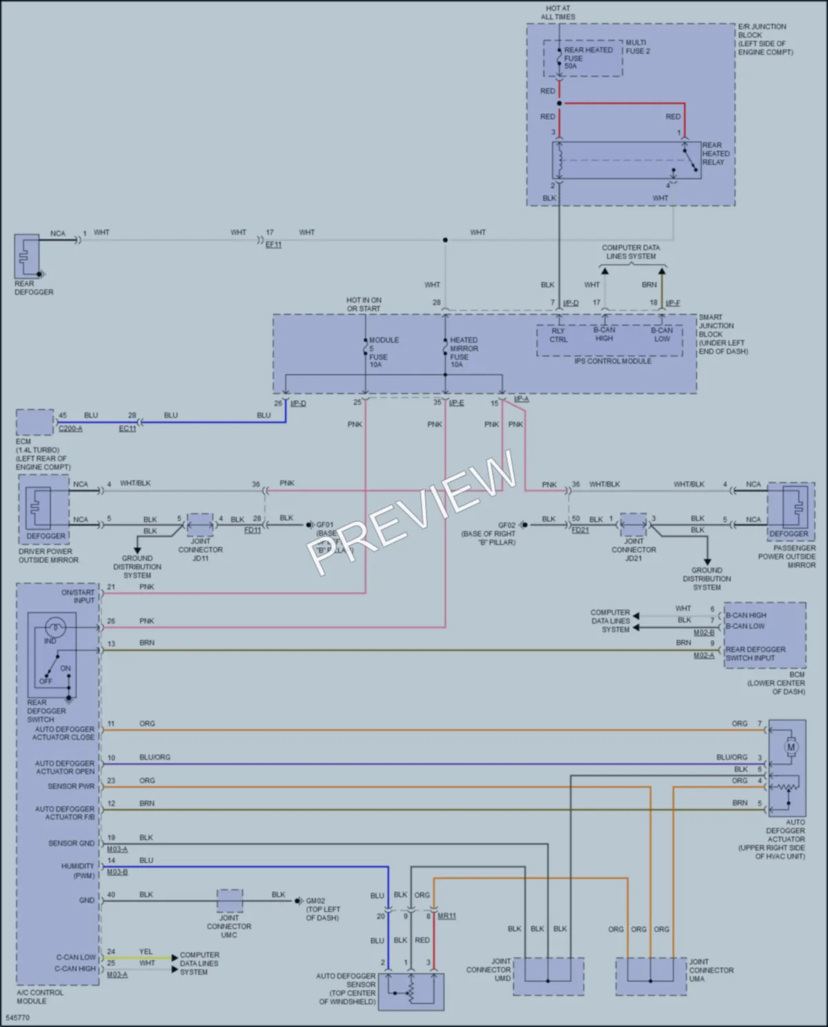 2017 Hyundai Elantra Defoggers wiring diagram preview