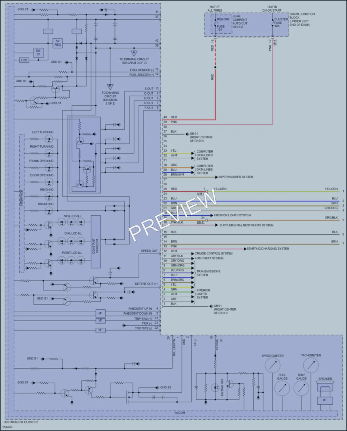 2017 Hyundai Elantra Instrument Cluster wiring diagram preview