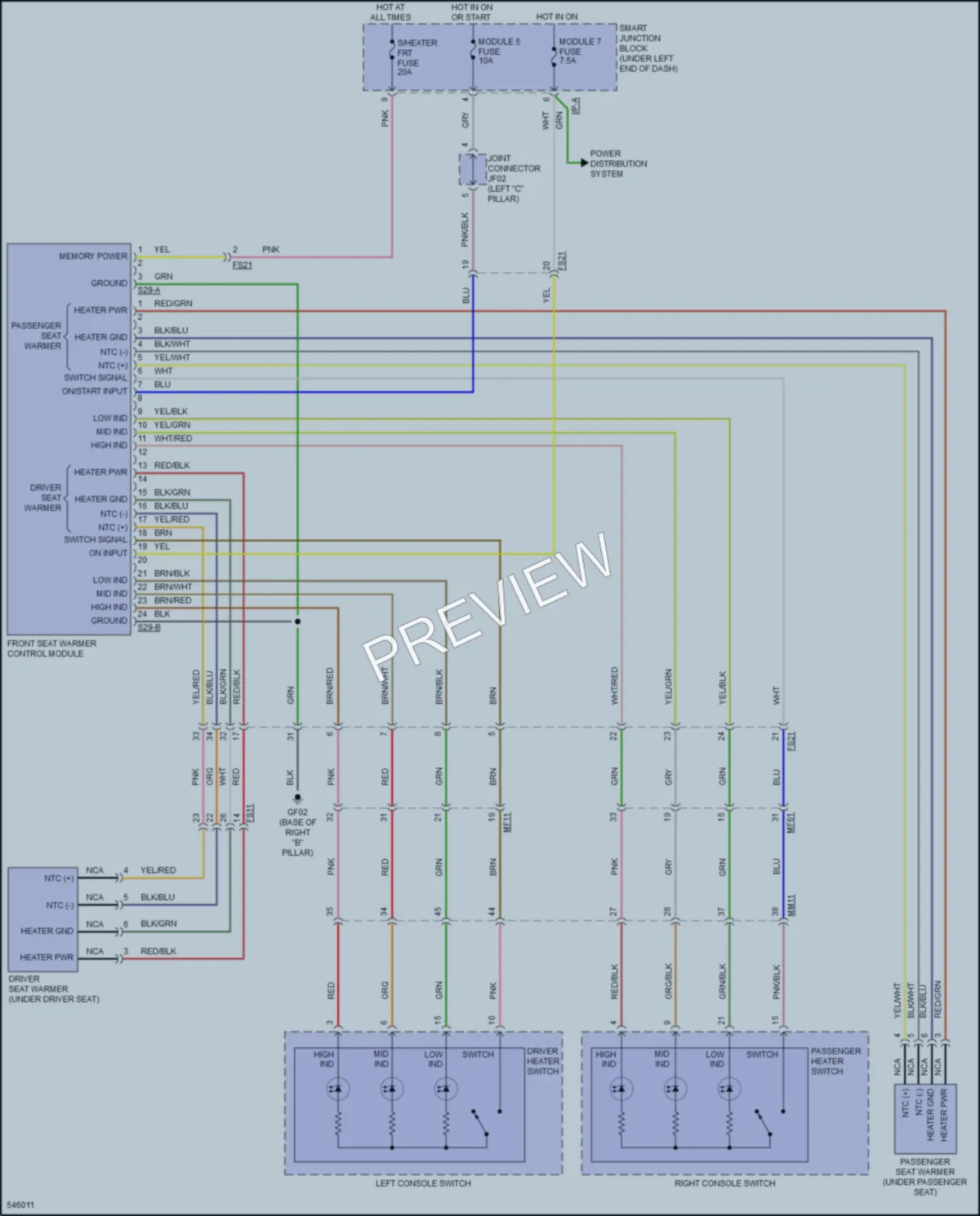 2017 Hyundai Elantra Power Seats wiring diagram preview