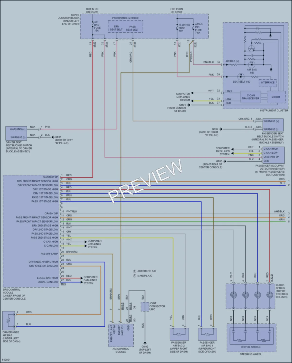 2017 Hyundai Elantra Supplemental Restraints wiring diagram preview