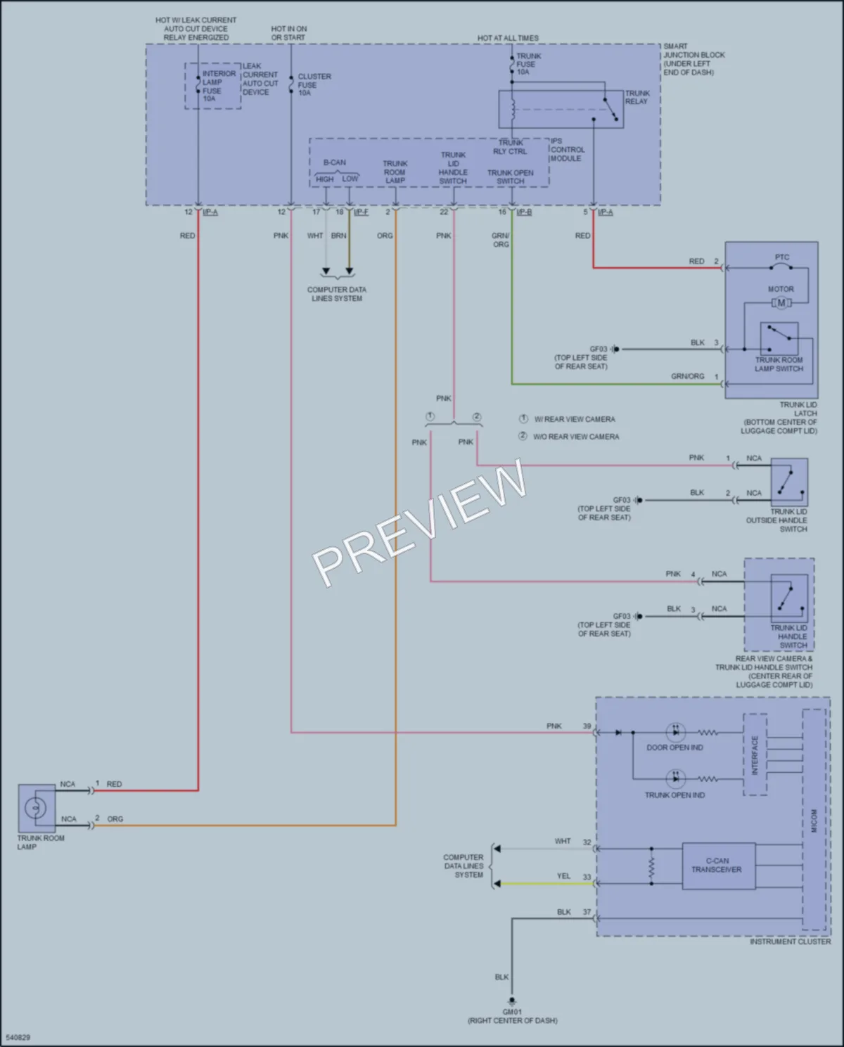 2017 Hyundai Elantra Trunk Tailgate Fuel Door wiring diagram preview