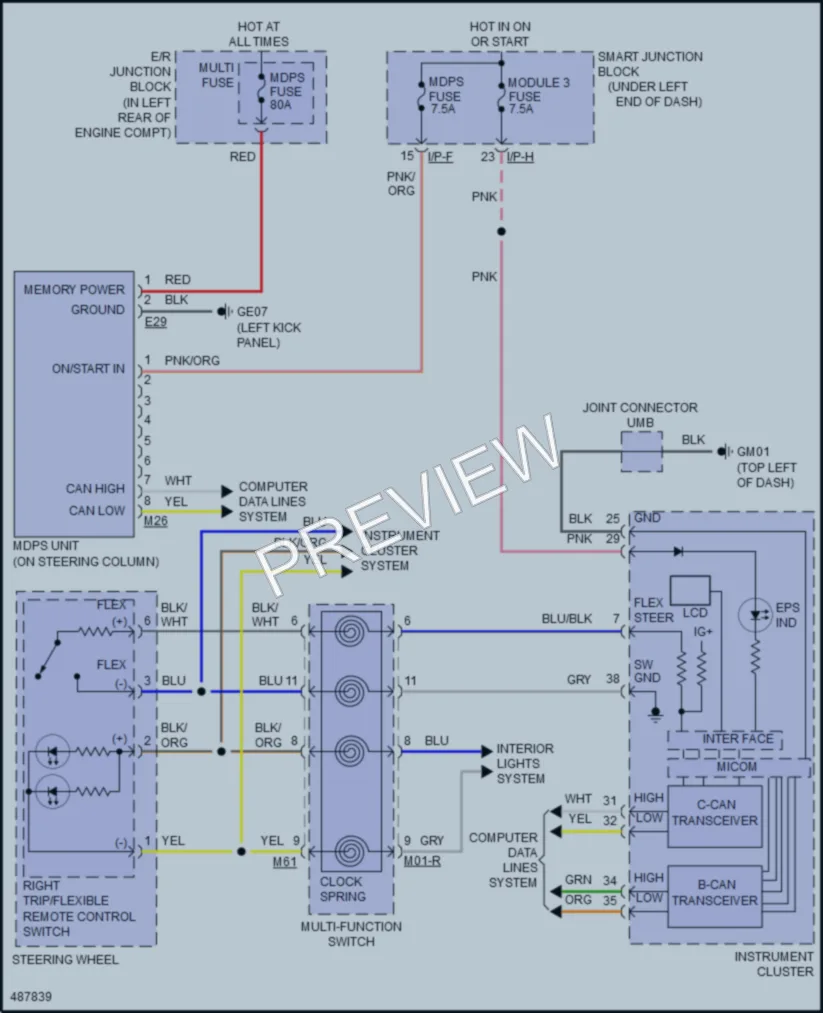 2017 Hyundai ElantraGT Electronic Power Steering wiring diagram preview