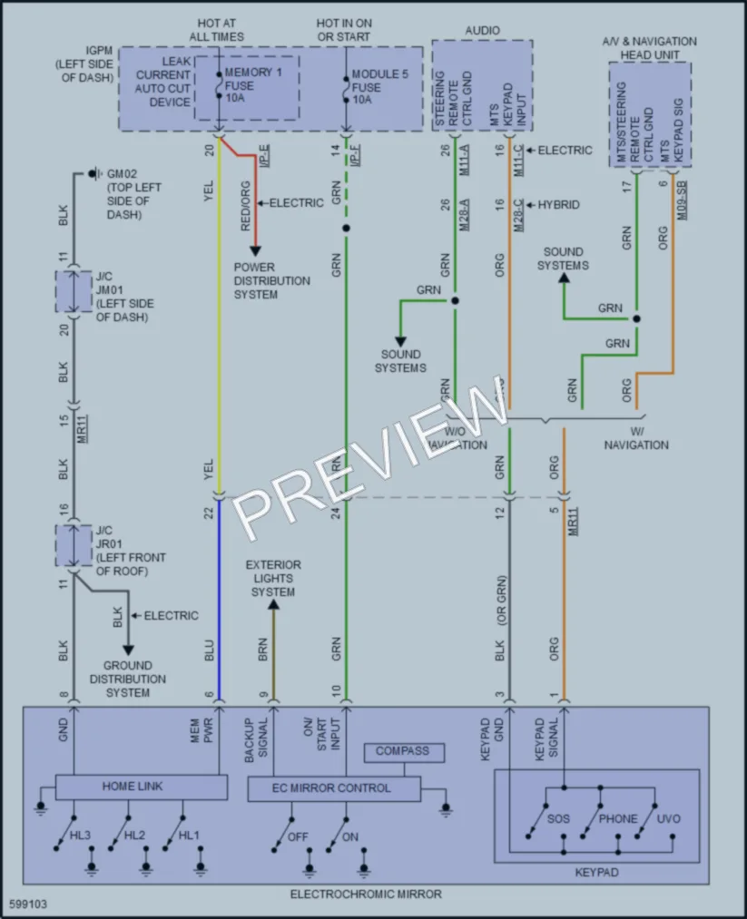 2017 Hyundai IoniqElectric Power Mirrors wiring diagram preview