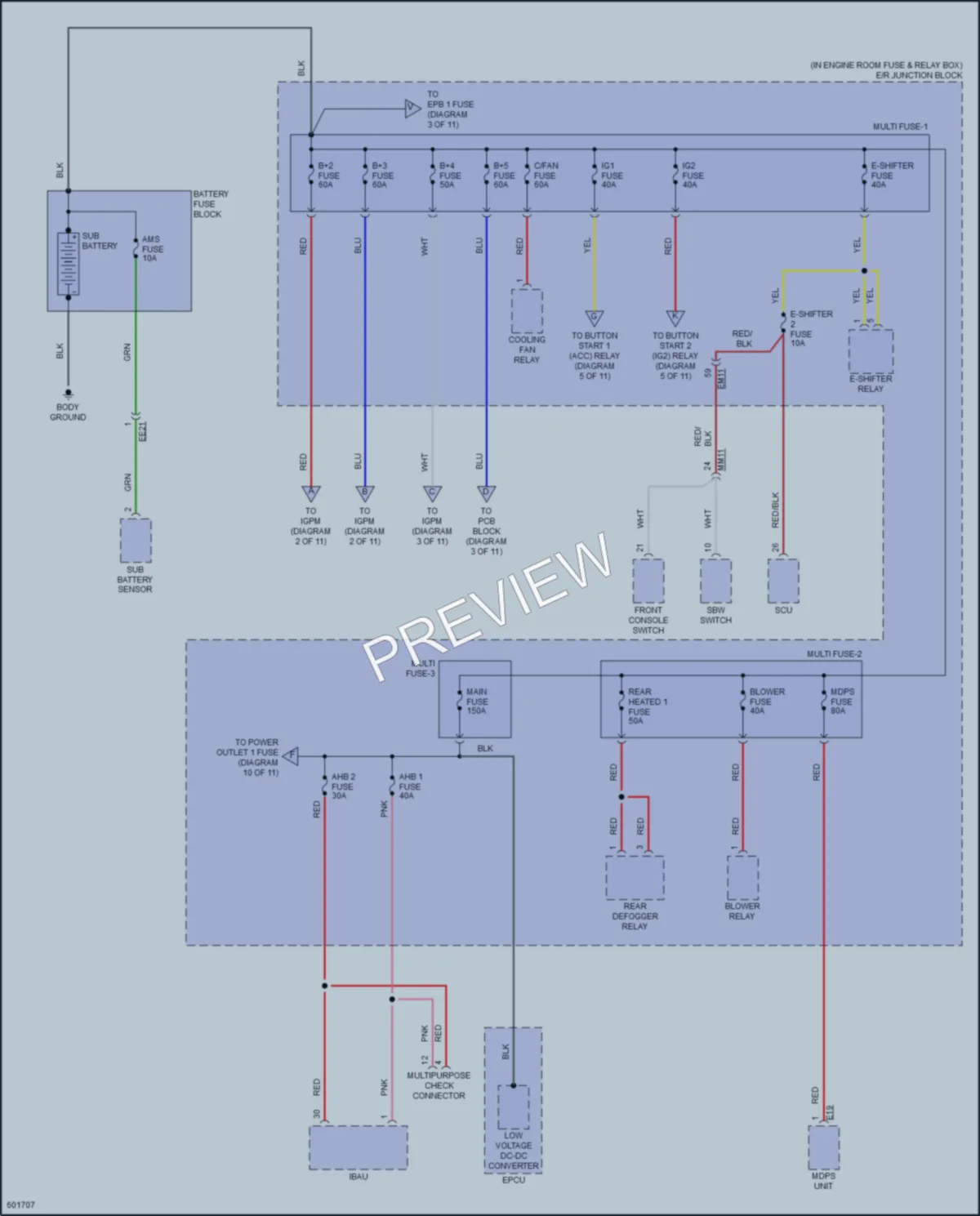 2017 Hyundai IoniqHybrid Power Distribution wiring diagram preview
