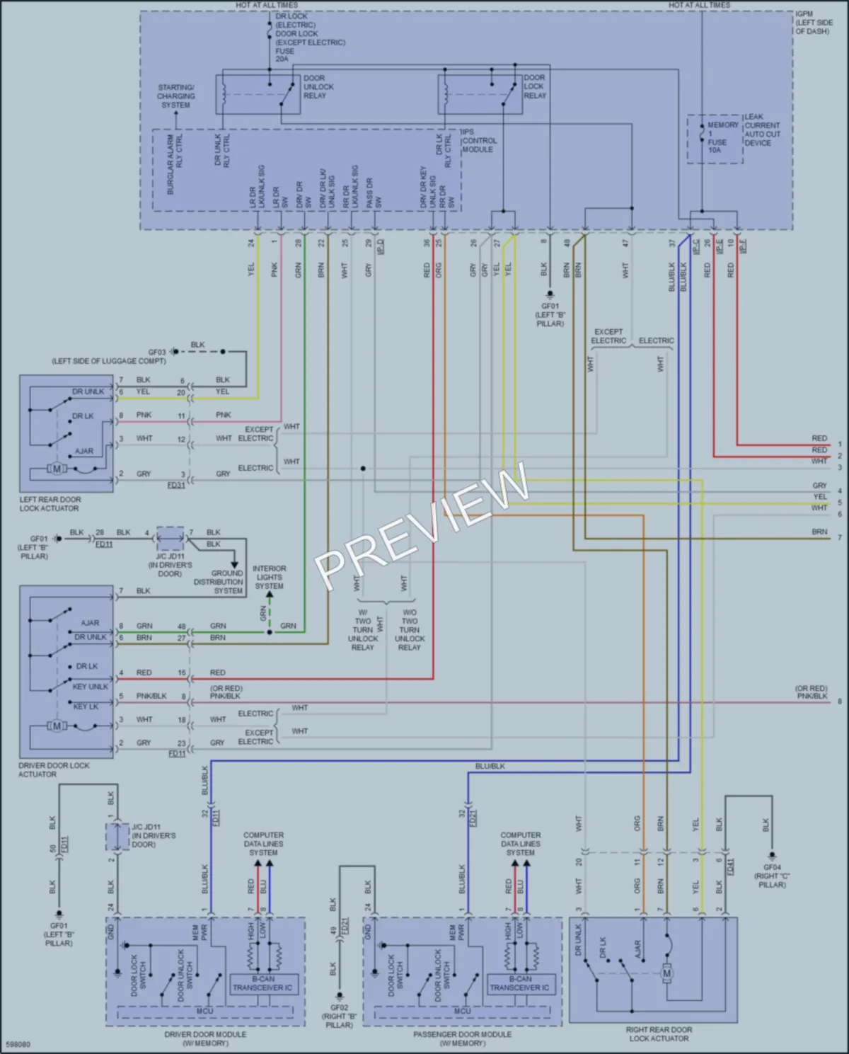 2017 Hyundai IoniqHybrid Power Door Locks wiring diagram preview