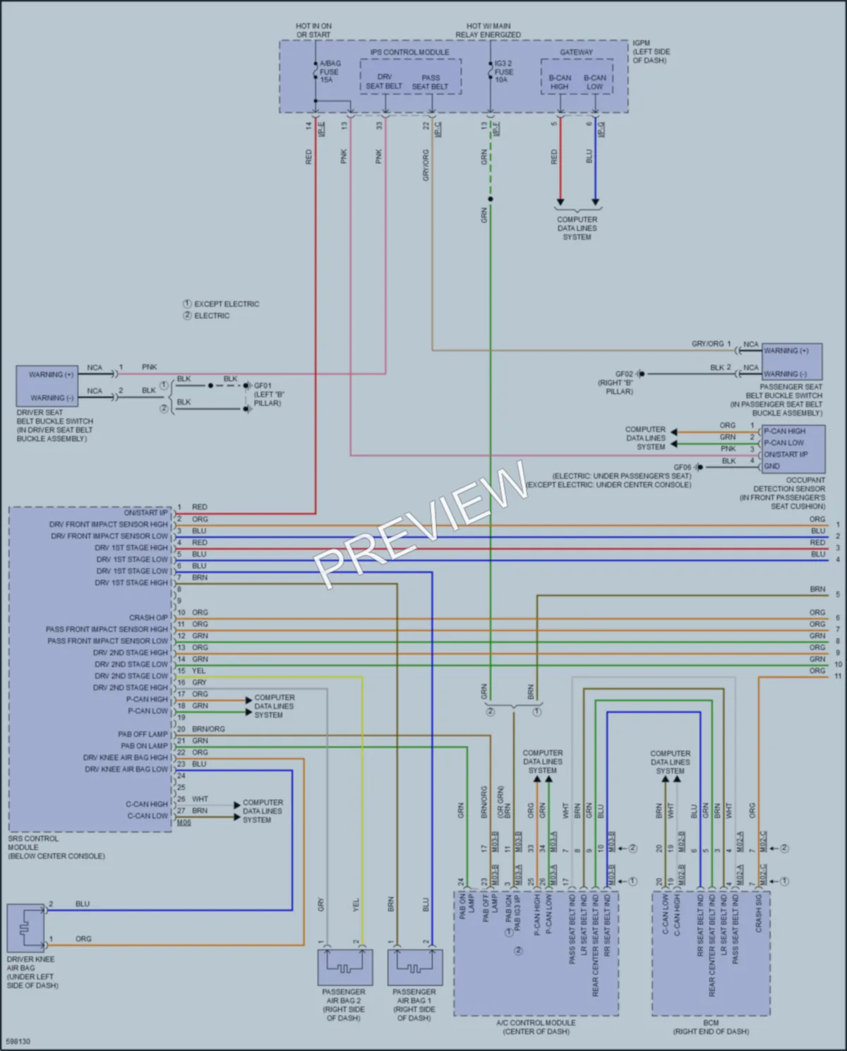 2017 Hyundai IoniqHybrid Supplemental Restraints wiring diagram preview