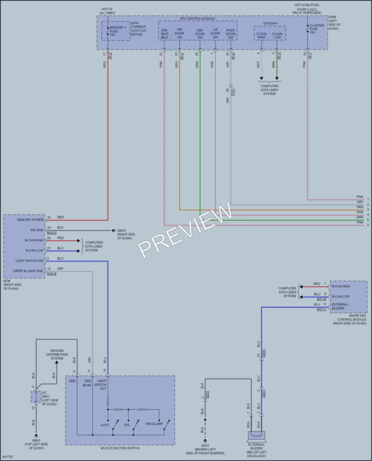 2017 Hyundai IoniqHybrid Warning Systems wiring diagram preview