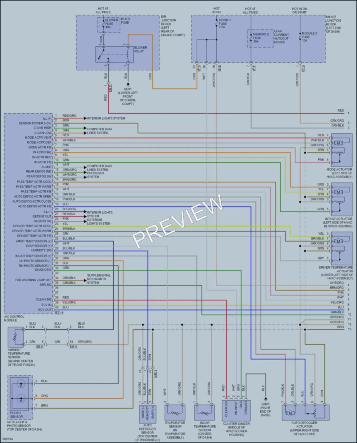 2017 Hyundai SantaFe Air Conditioning wiring diagram preview