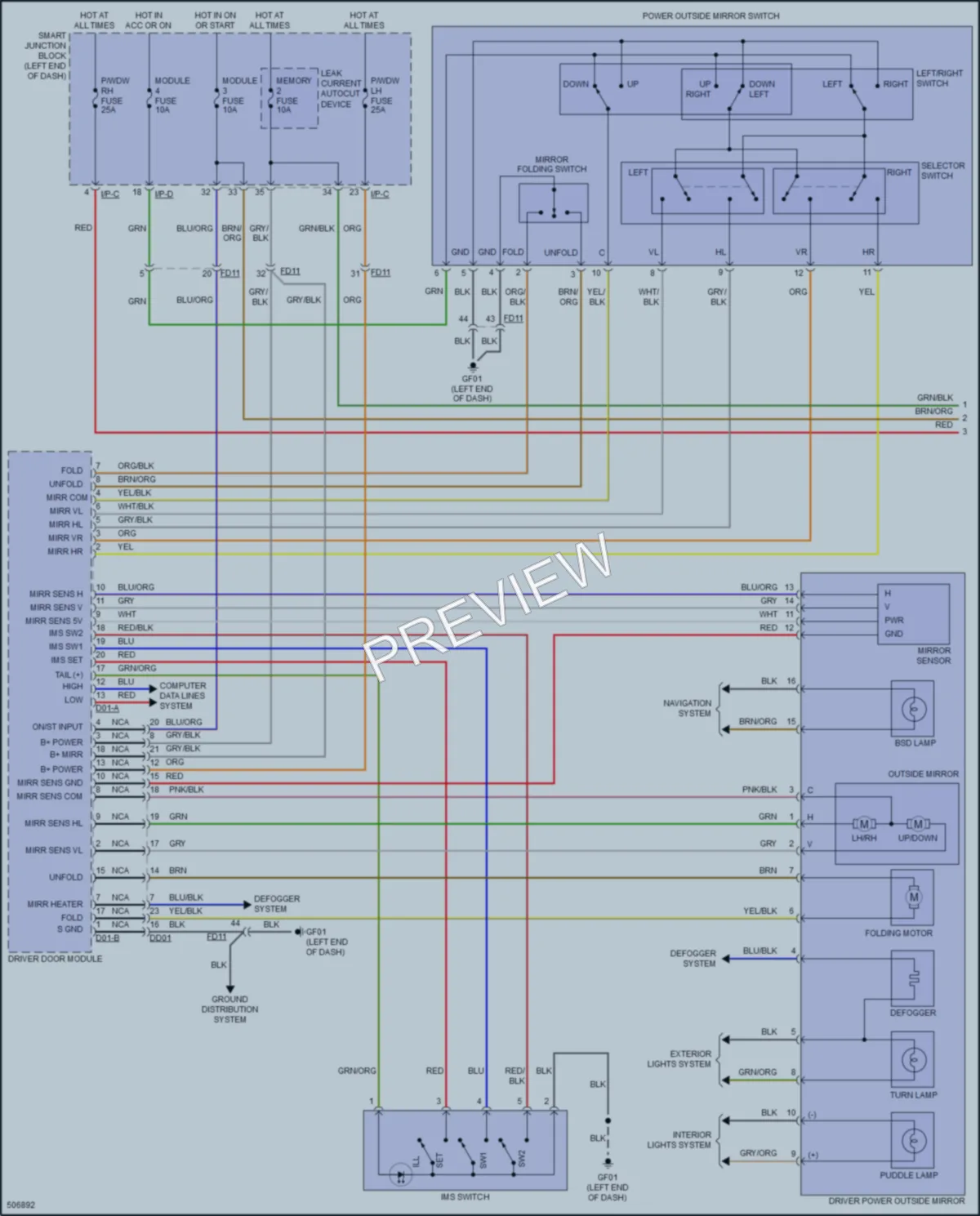 2017 Hyundai SantaFe Memory Systems wiring diagram preview
