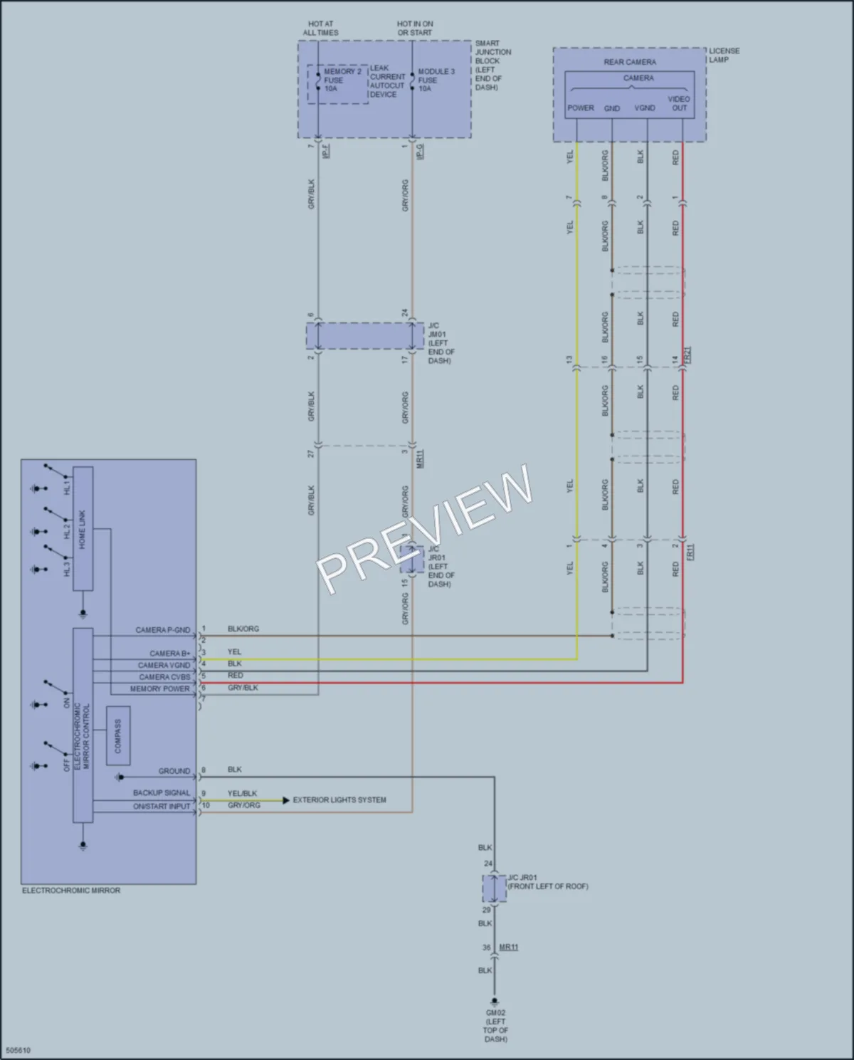 2017 Hyundai SantaFe Power Mirrors wiring diagram preview