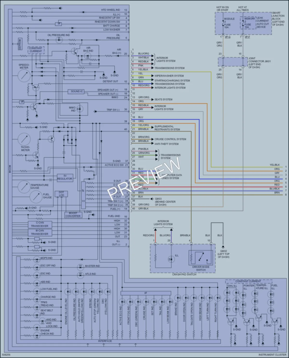 2017 Hyundai SantaFeSport Instrument Cluster wiring diagram preview