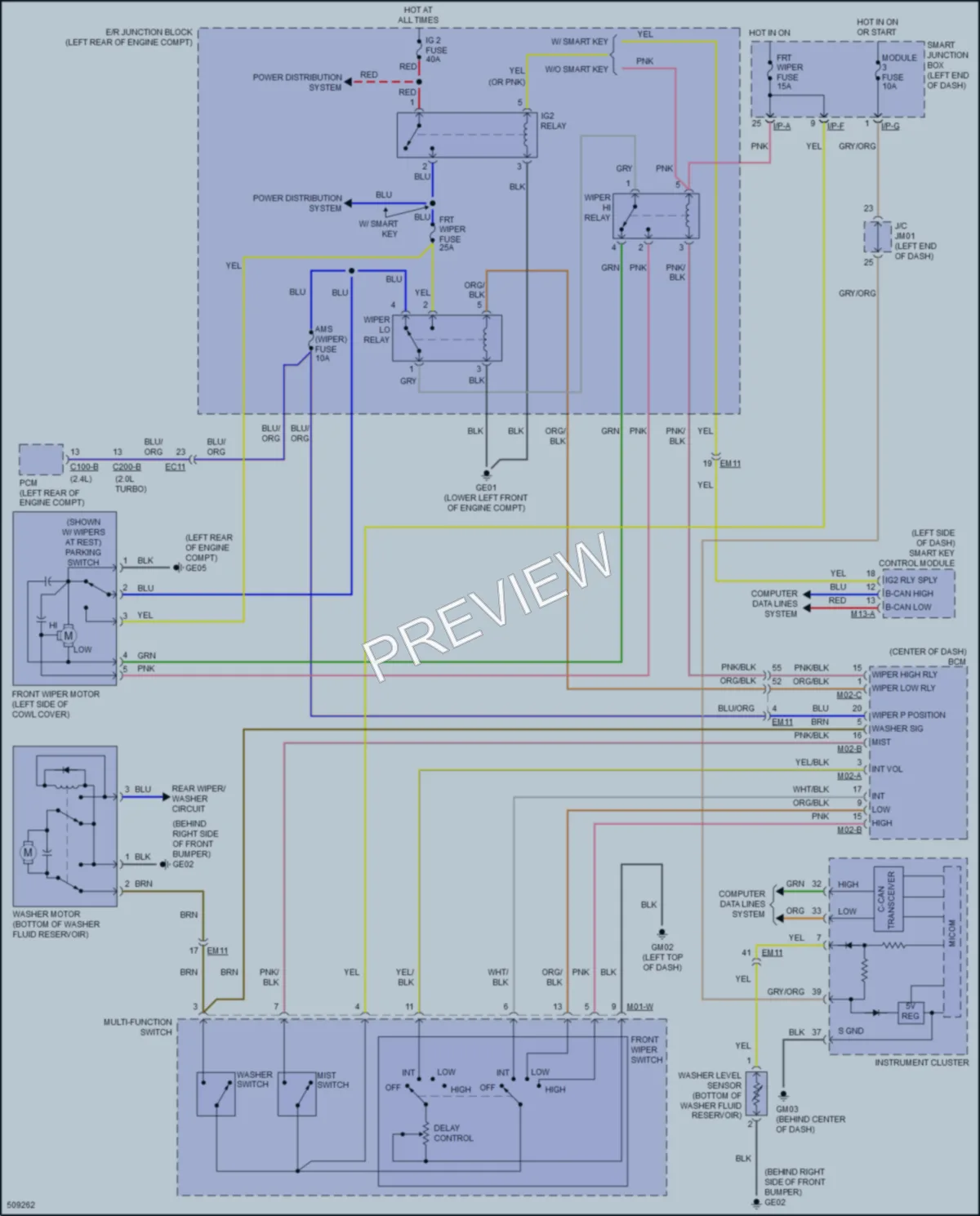 2017 Hyundai SantaFeSport Wiper Washer wiring diagram preview