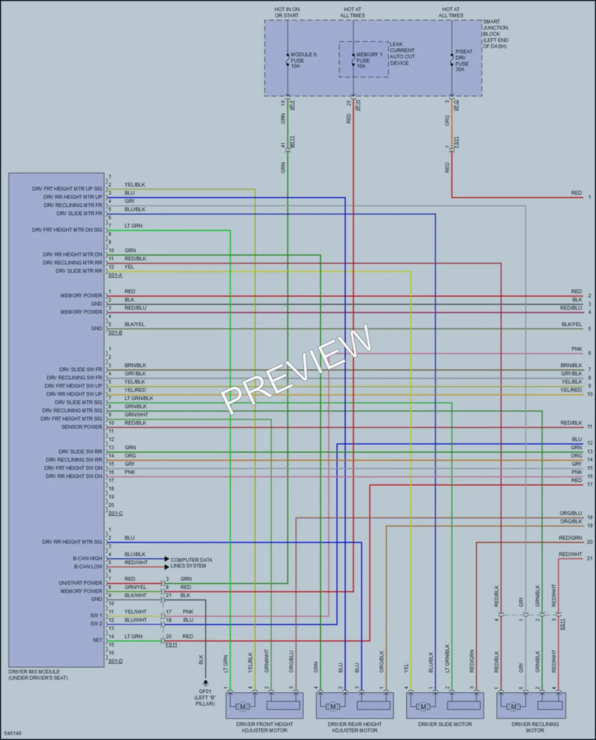 2017 Hyundai Sonata Memory Systems wiring diagram preview