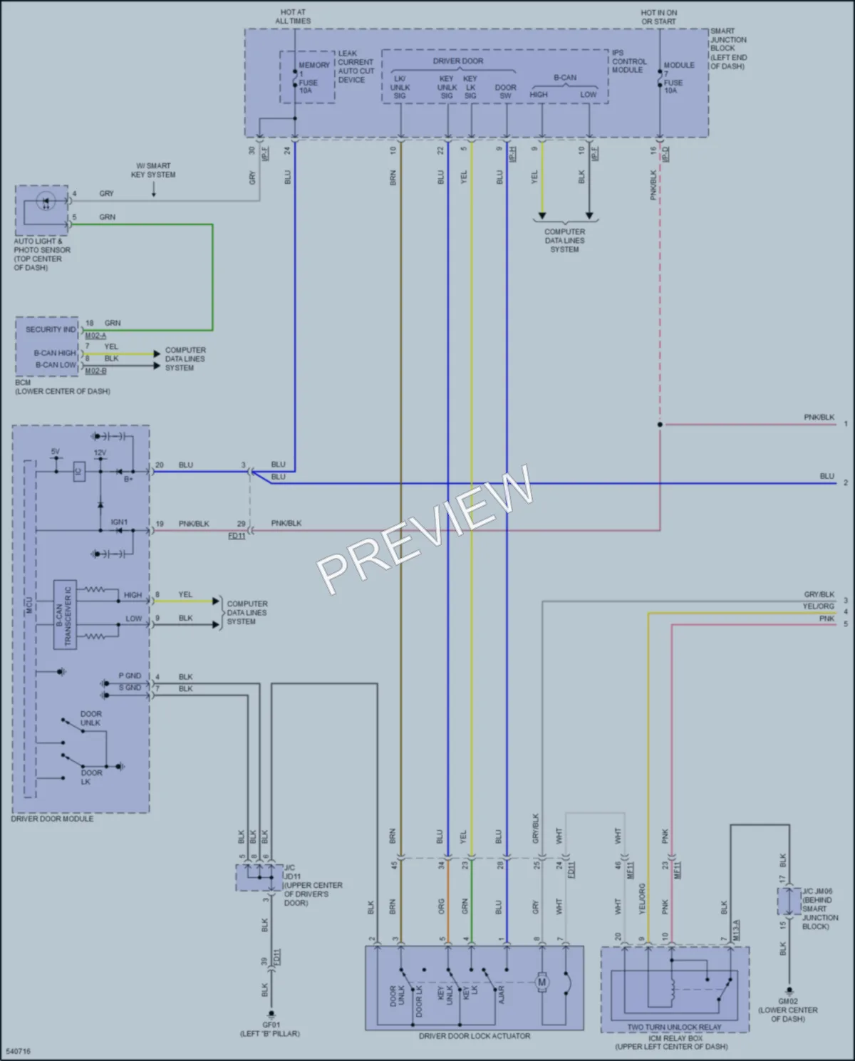 2017 Hyundai Sonata Power Door Locks wiring diagram preview
