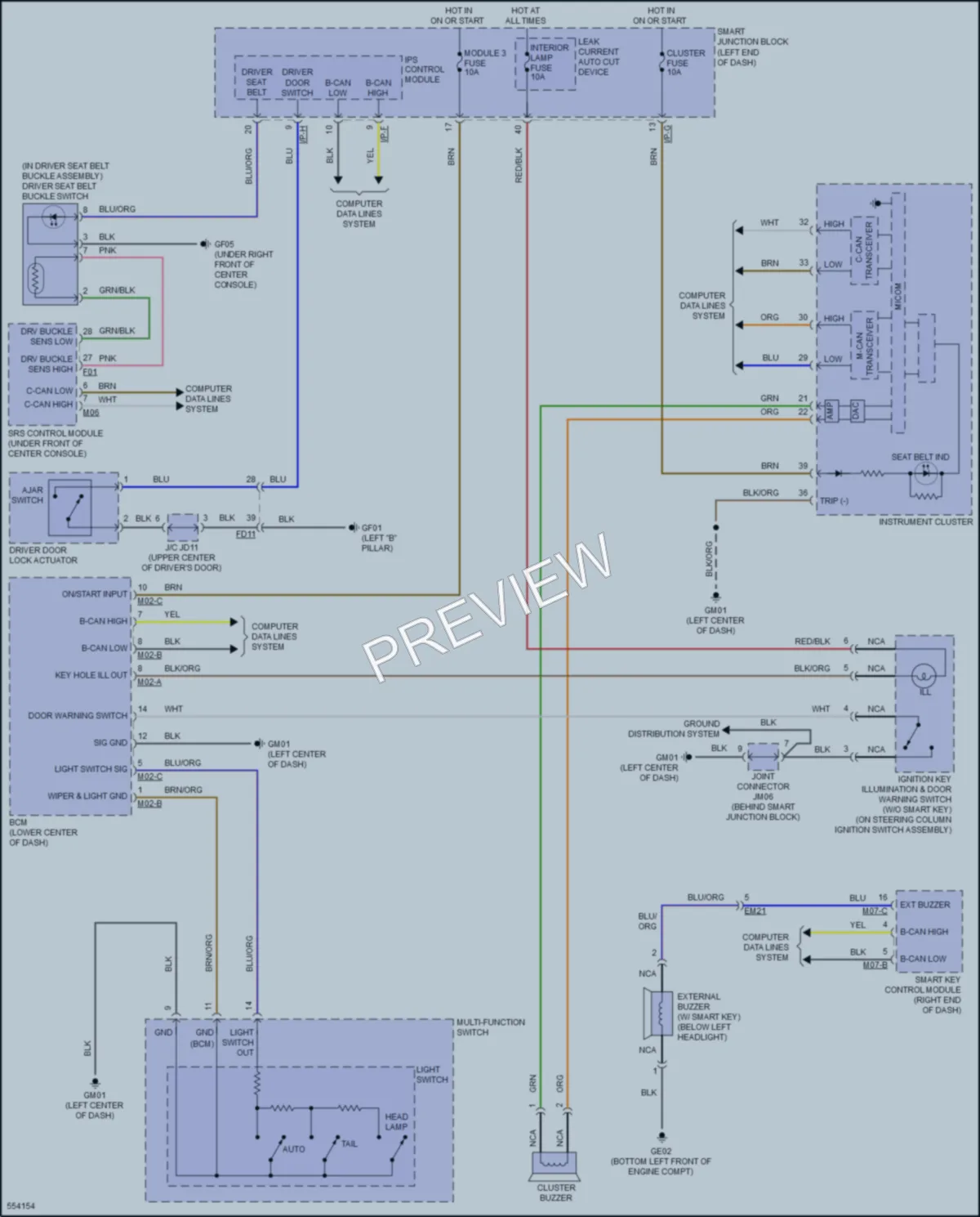 2017 Hyundai Sonata Warning Systems wiring diagram preview
