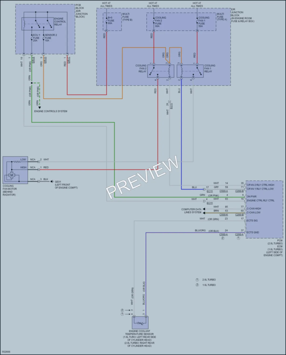 2017 Hyundai SonataHybrid Cooling Fan wiring diagram preview