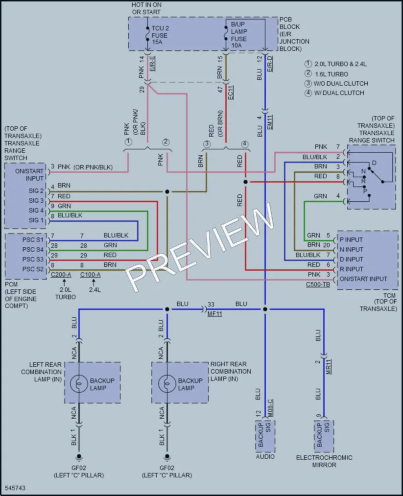2017 Hyundai SonataHybrid Exterior Lights wiring diagram preview