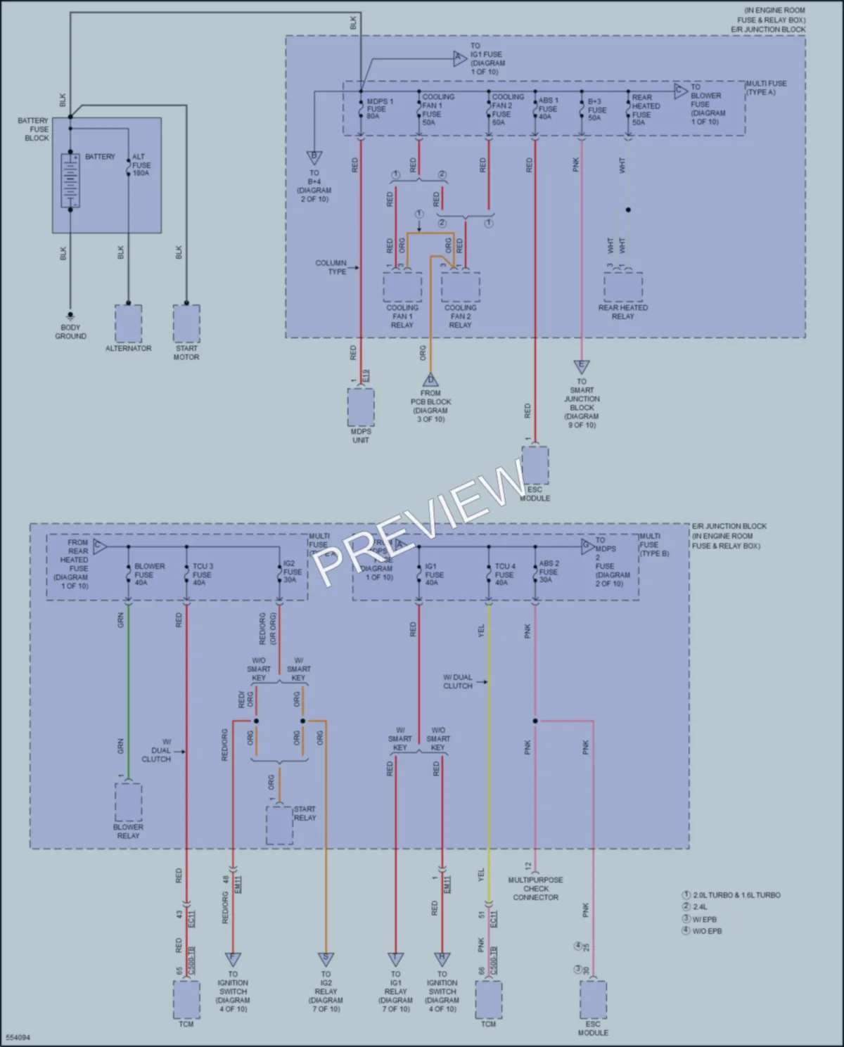 2017 Hyundai SonataHybrid Power Distribution wiring diagram preview