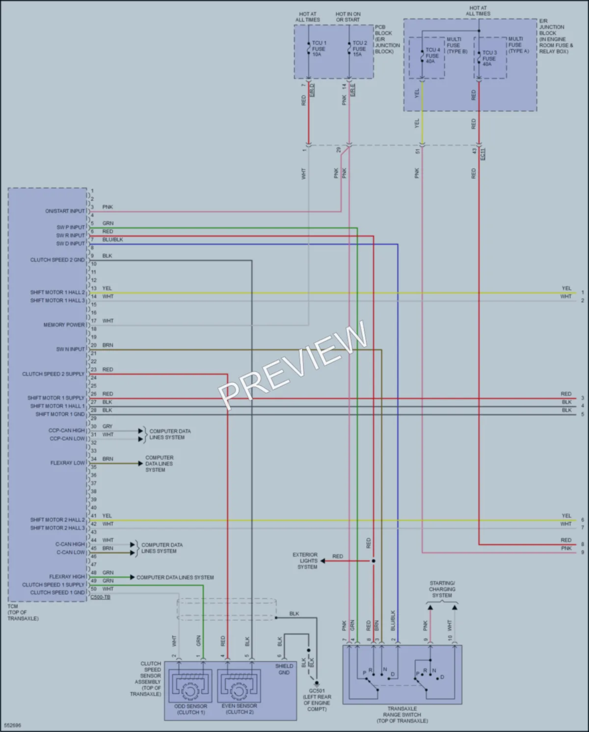 2017 Hyundai SonataHybrid Transmission wiring diagram preview