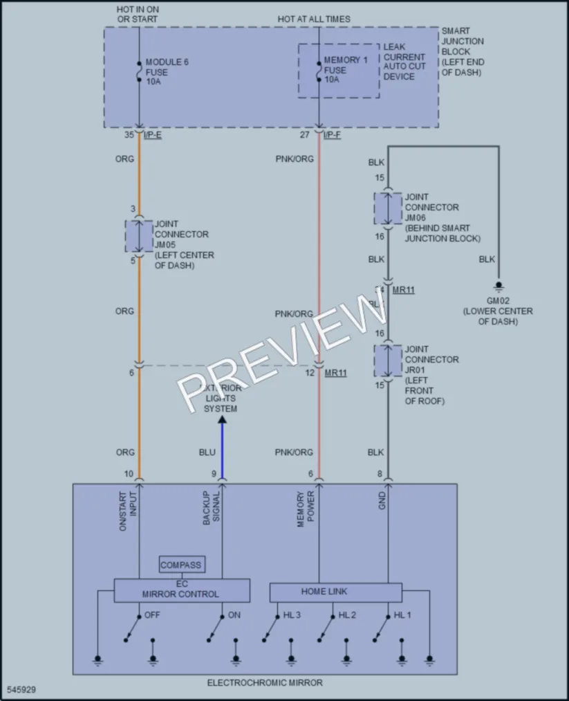 2017 Hyundai SonataPlugIn Power Mirrors wiring diagram preview
