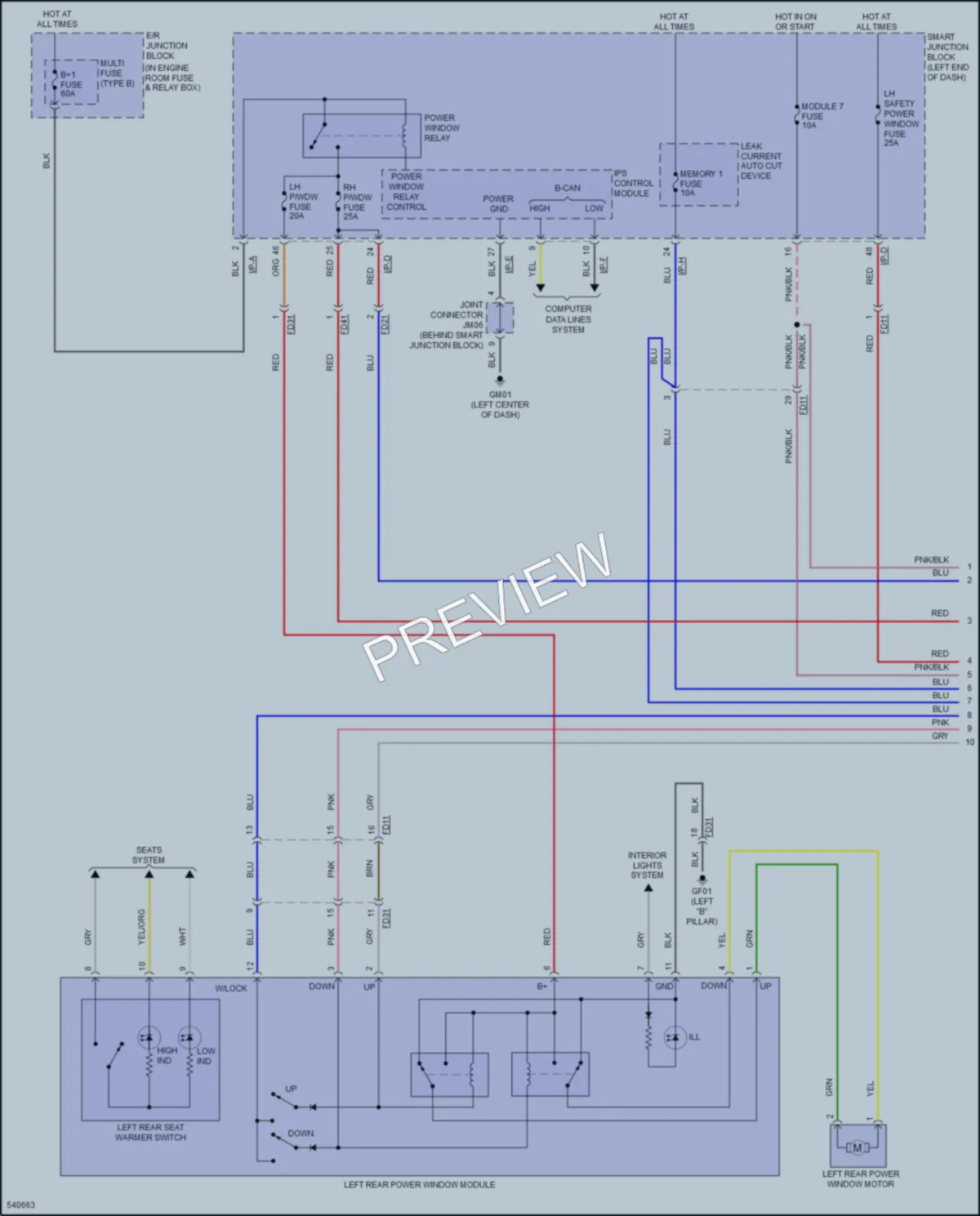 2017 Hyundai SonataPlugIn Power Windows wiring diagram preview