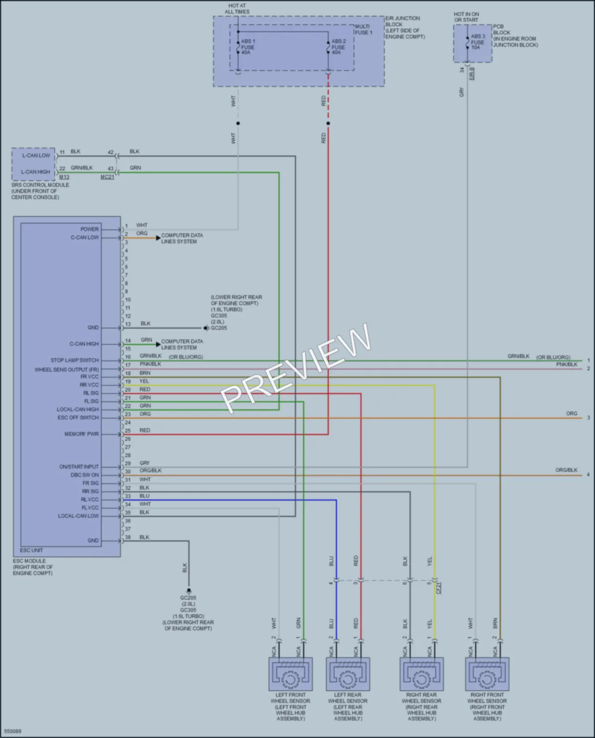 2017 Hyundai Tucson Anti Lock Brakes wiring diagram preview