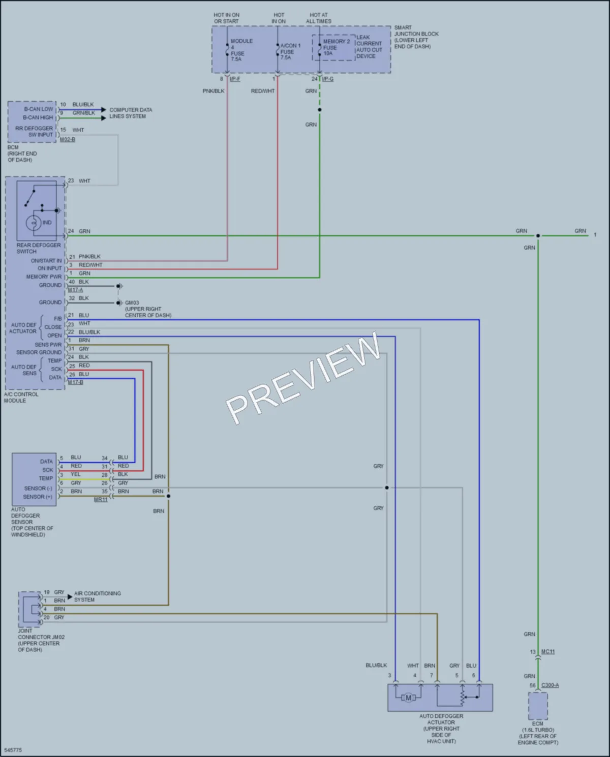 2017 Hyundai Tucson Defoggers wiring diagram preview