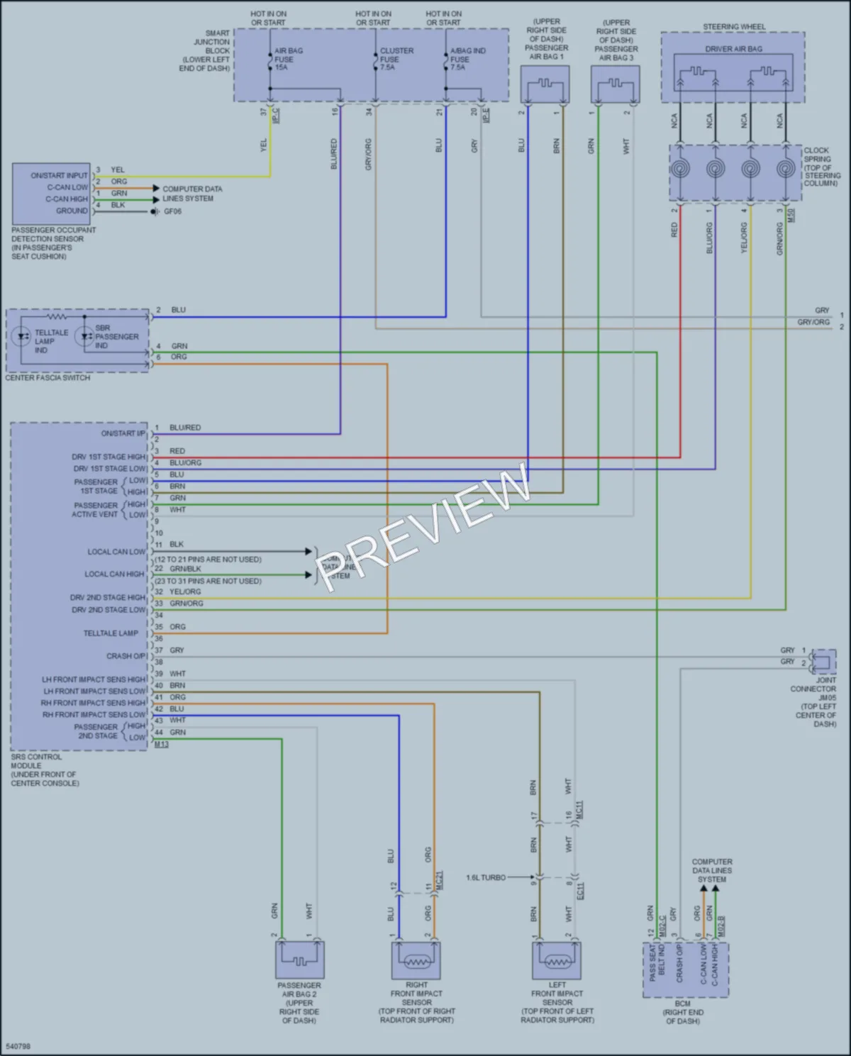 2017 Hyundai Tucson Supplemental Restraints wiring diagram preview