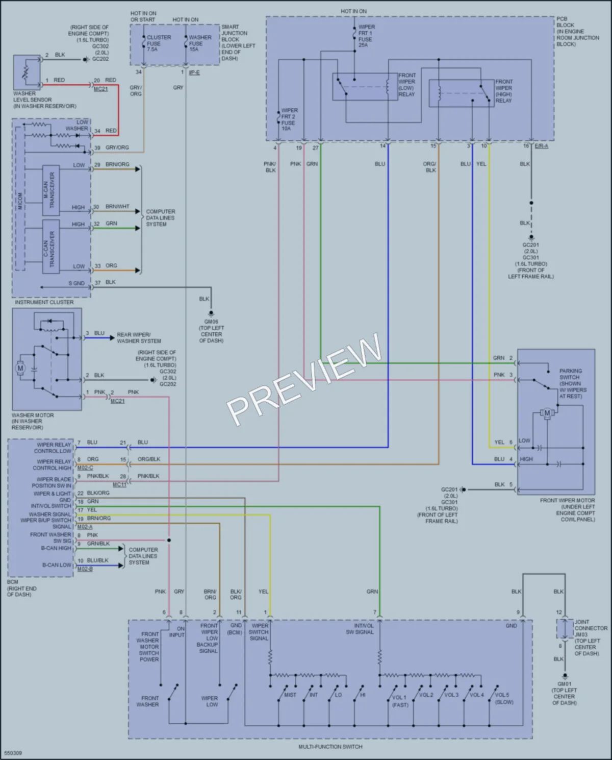 2017 Hyundai Tucson Wiper Washer wiring diagram preview