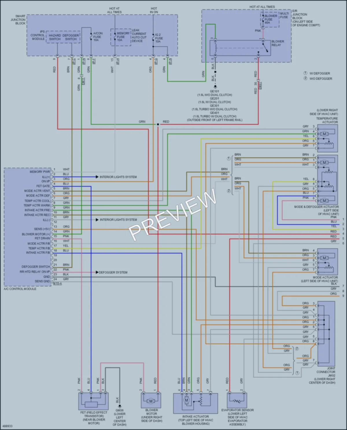 2017 Hyundai Veloster Air Conditioning wiring diagram preview