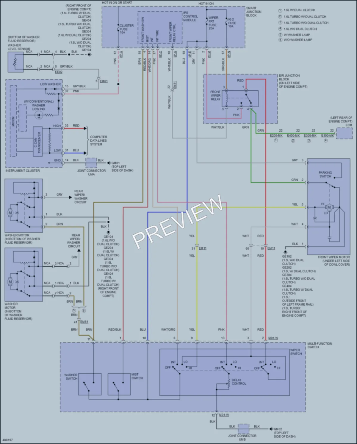 2017 Hyundai Veloster Wiper Washer wiring diagram preview