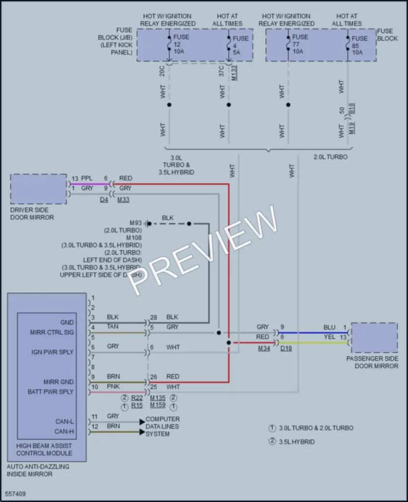 2017 Infiniti Q50 Power Mirrors wiring diagram preview