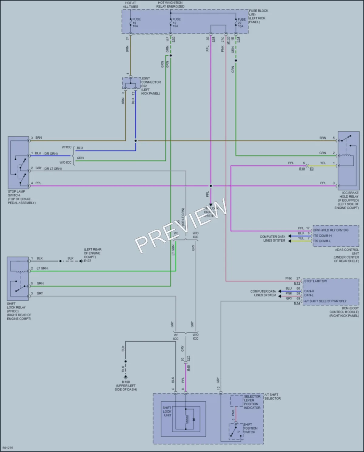 2017 Infiniti Q50 Shift Interlock wiring diagram preview