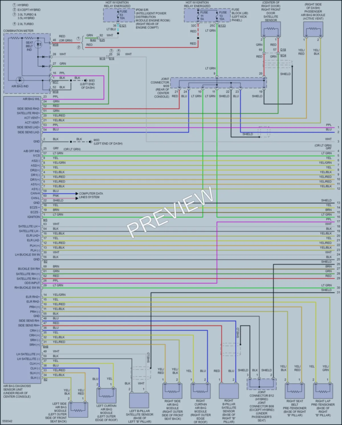 2017 Infiniti Q50 Supplemental Restraints wiring diagram preview