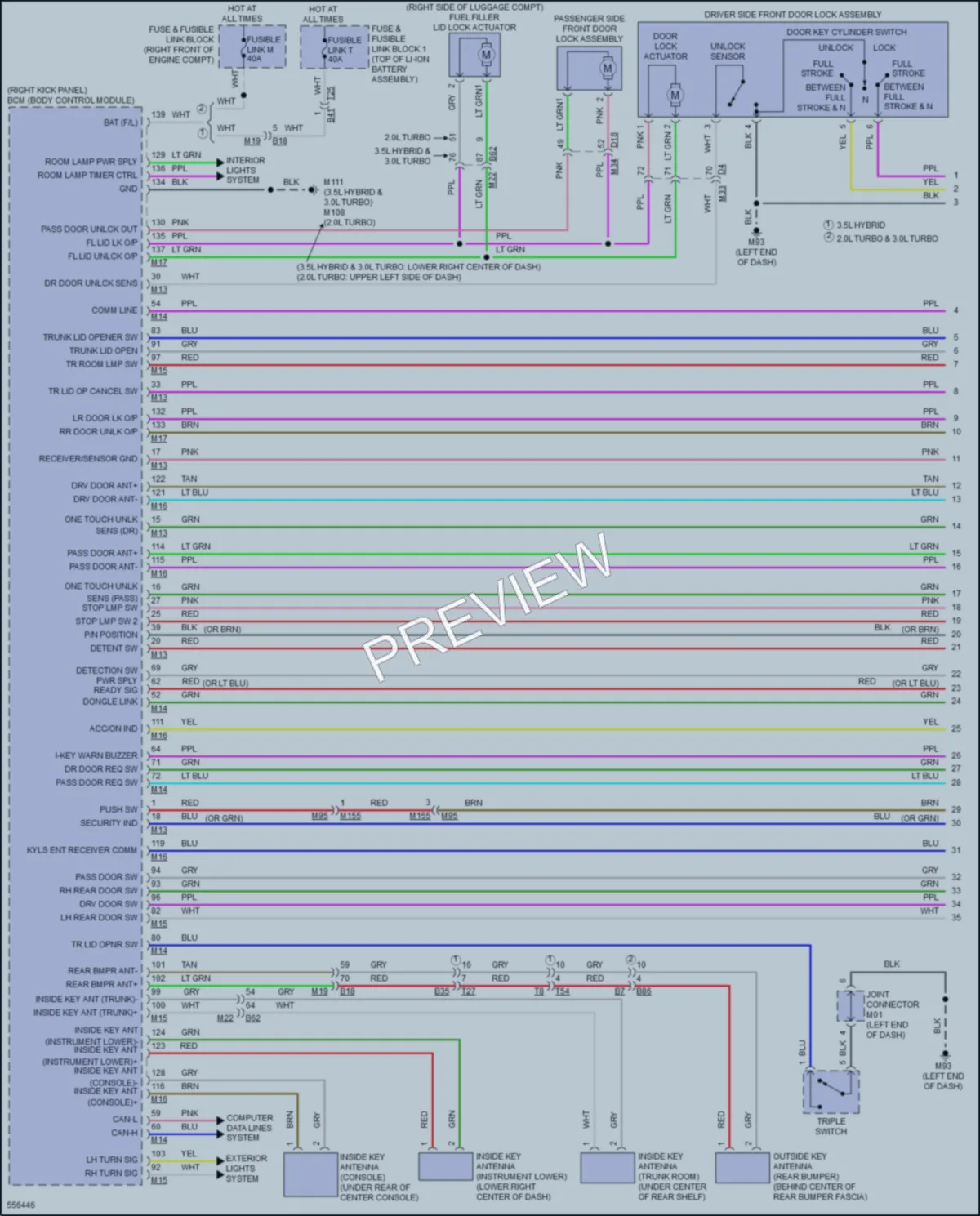 2017 Infiniti Q50Hybrid Power Door Locks wiring diagram preview