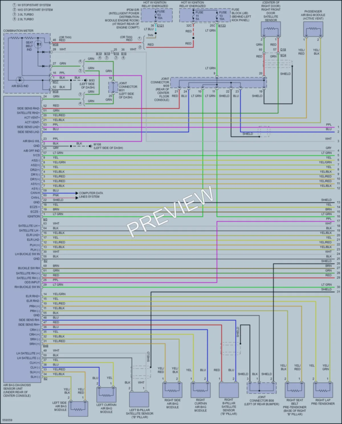 2017 Infiniti Q60 Supplemental Restraints wiring diagram preview