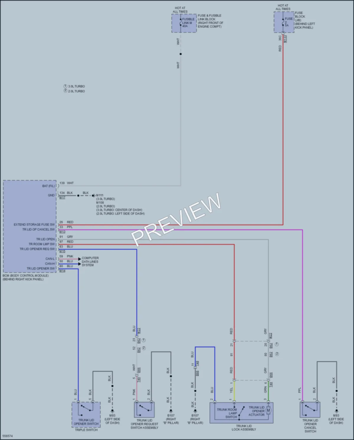 2017 Infiniti Q60 Trunk Tailgate Fuel Door wiring diagram preview