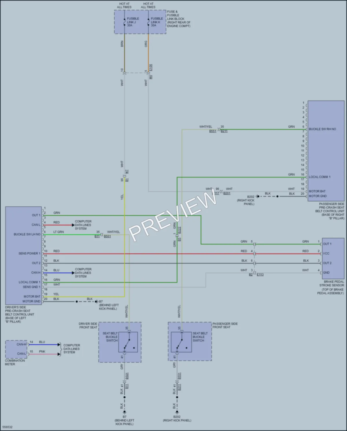 2017 Infiniti Q70 Passive Restraints wiring diagram preview