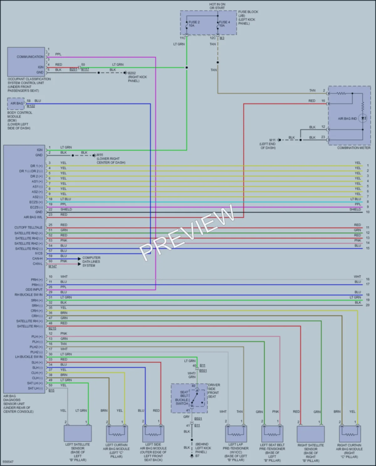2017 Infiniti Q70 Supplemental Restraints wiring diagram preview