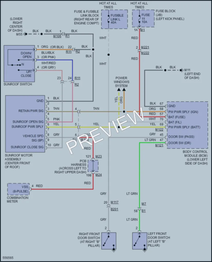 2017 Infiniti Q70Hybrid Power Top Sunroof wiring diagram preview