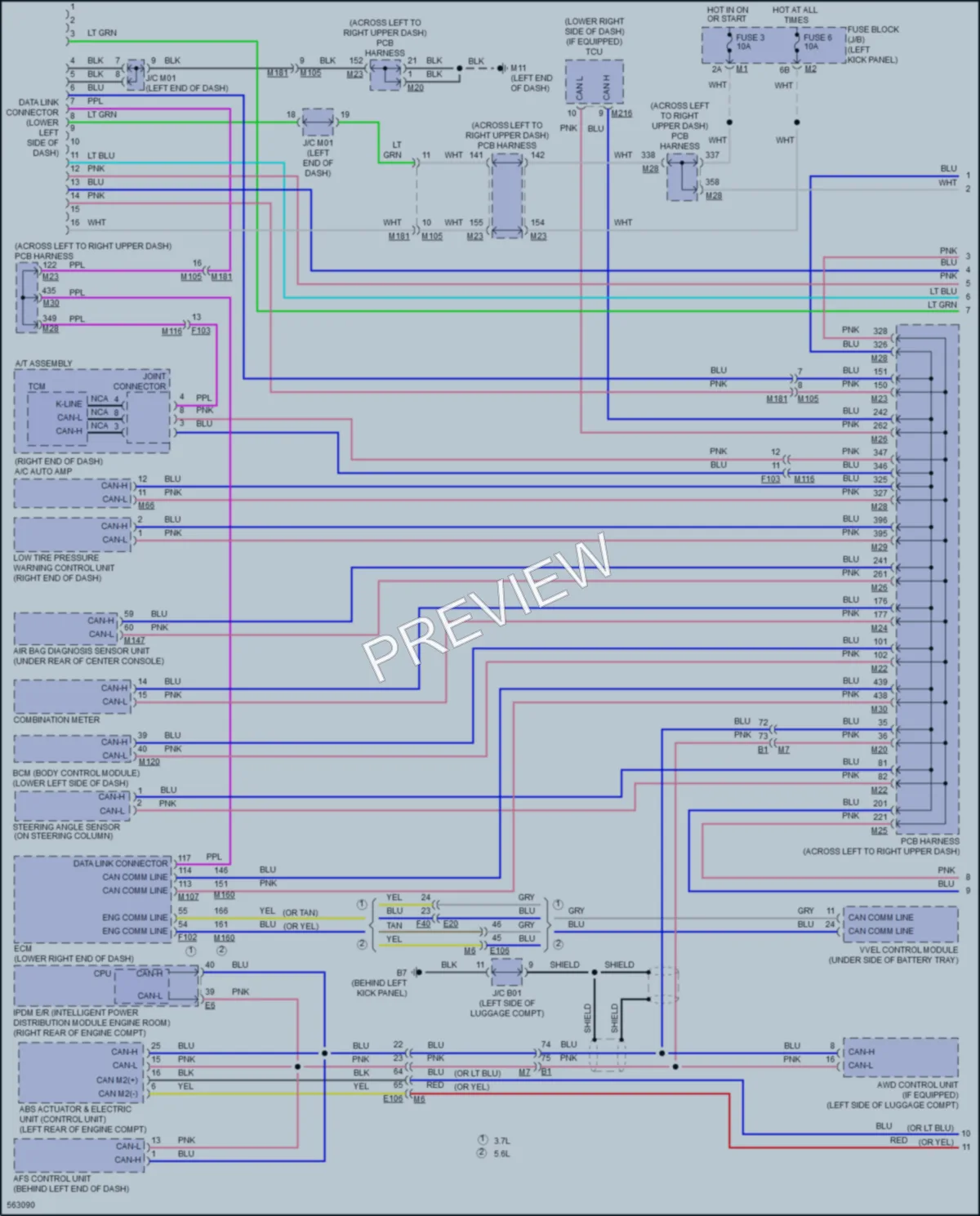 2017 Infiniti Q70L Computer Data Lines wiring diagram preview
